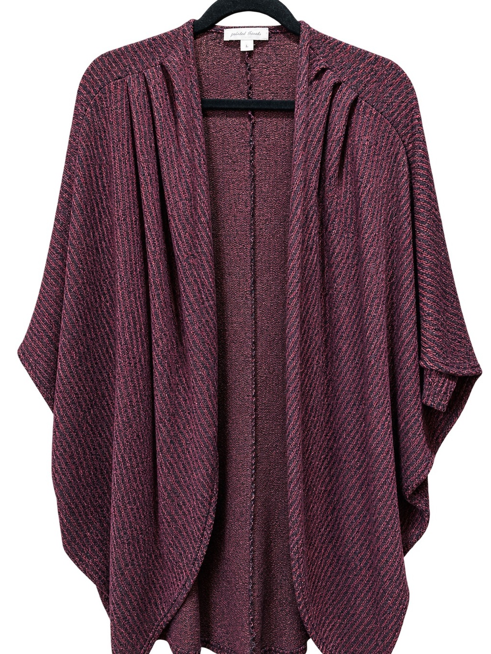 painted threads Marled Plum Open-Front Poncho